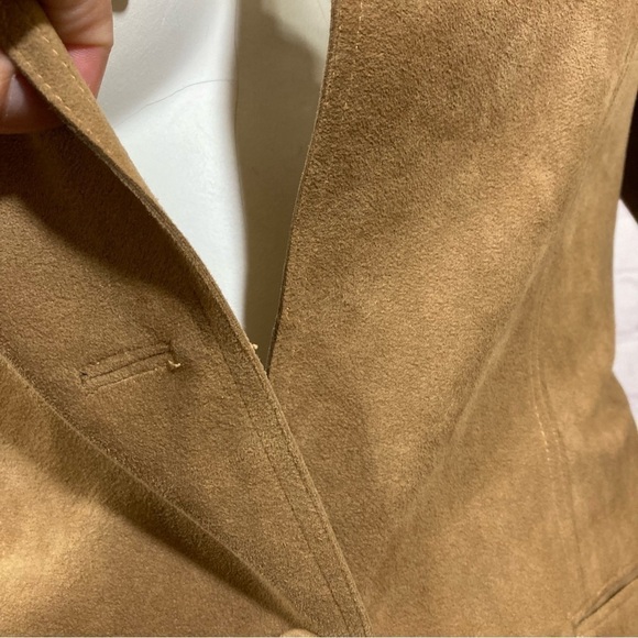 SUEDE LEATHER JACKET 90s Y2K vintage fashion size Small - Picture 9 of 13